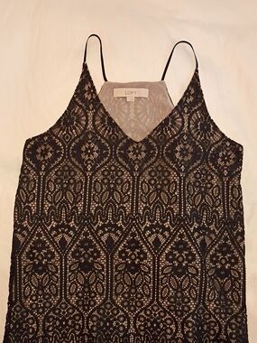 LOFT Black Lace Overlay Camisole